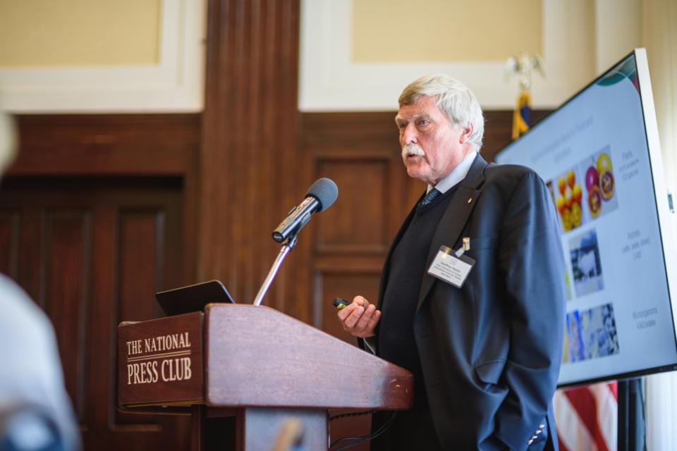 Geoffrey Hawtin, Chairman of CIAT’s Board of Trustees, awarded an Officer of the Order of the British Empire